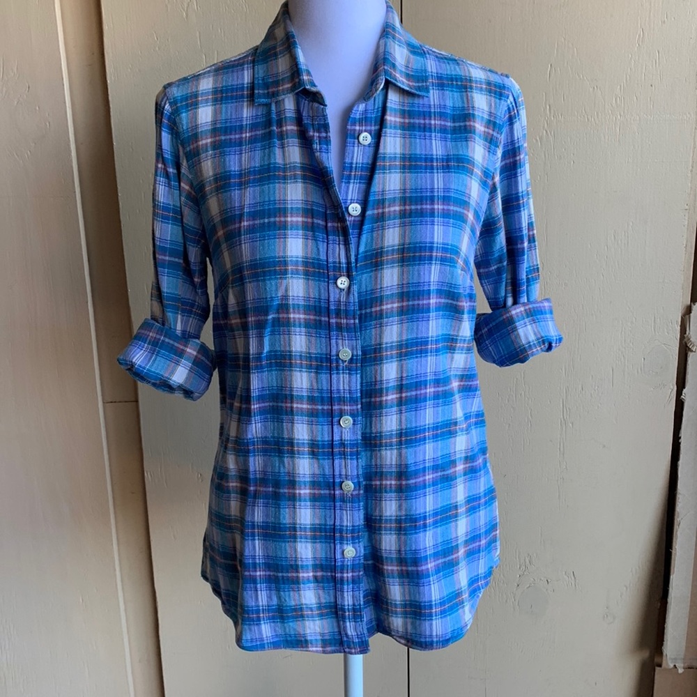 J Crew Sz 0 Plaid Button-up Shirt